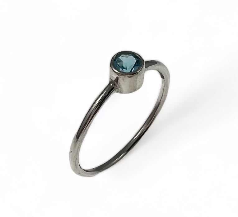 Sky Blue Topaz sterling silver stacking ring